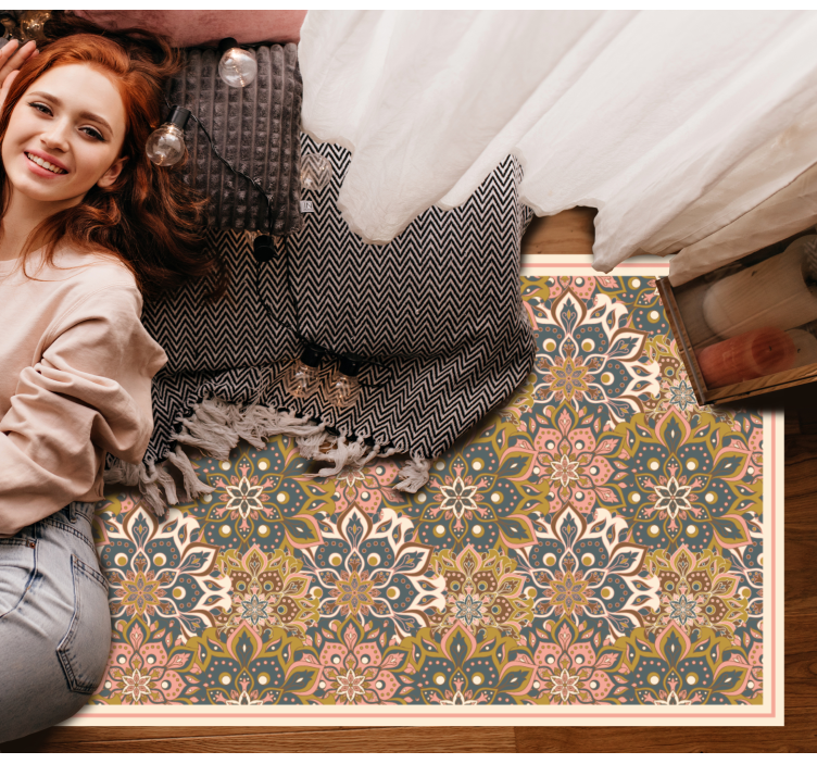 乙烯基地毯展现植物徽章的优雅 - TenStickers