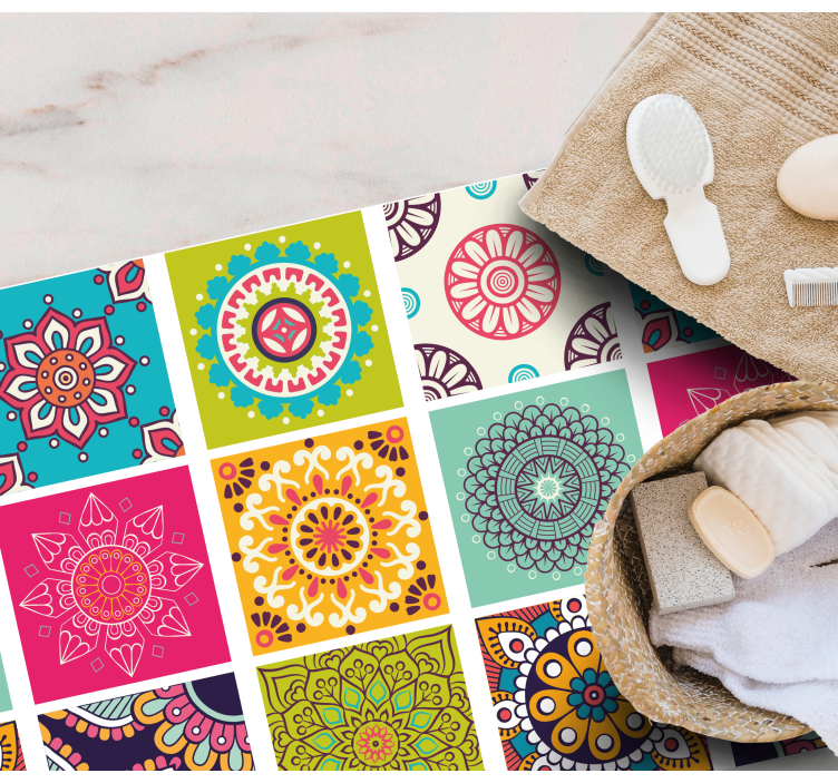 乙烯基地毯展现多彩瓷砖图案 - TenStickers