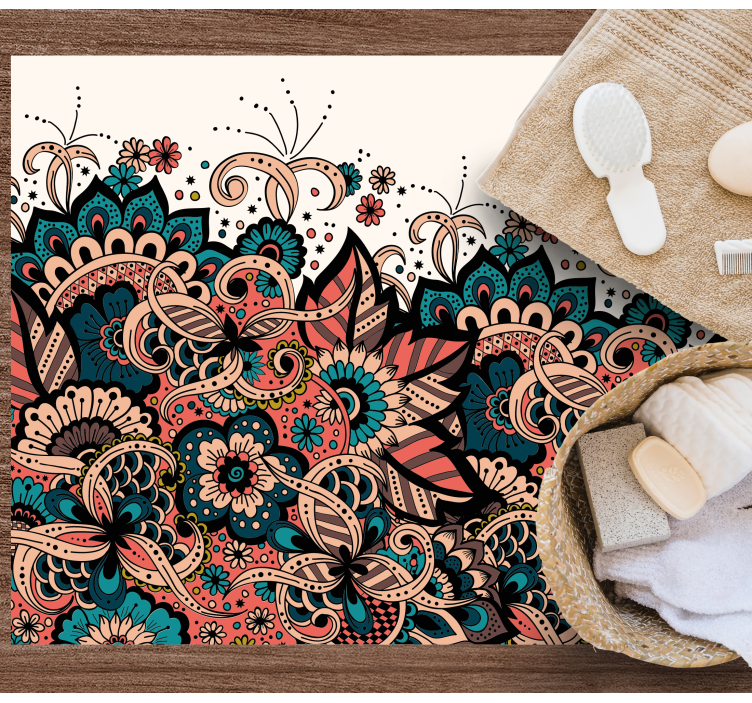 乙烯基地毯带来生动的花卉元素 - TenStickers