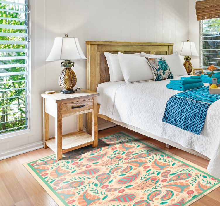 乙烯基地毯 佩斯利花纹融合 - TenStickers