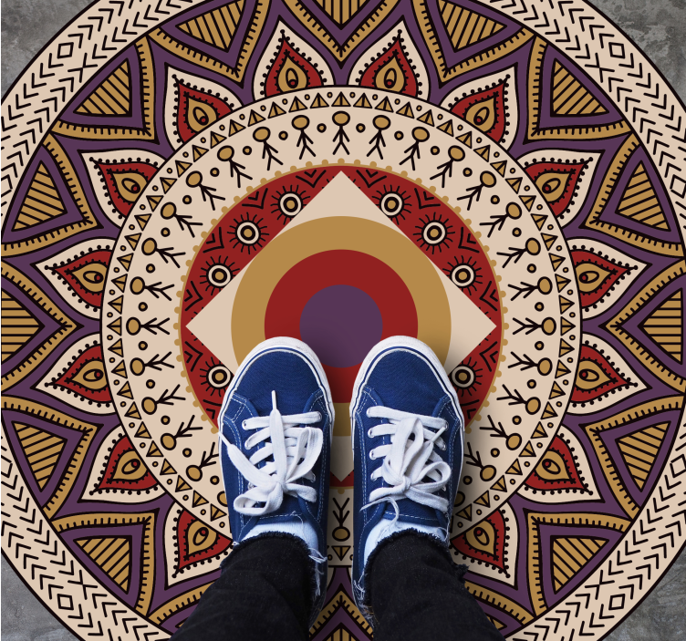 乙烯基地毯呈现生动圆形图案 - TenStickers