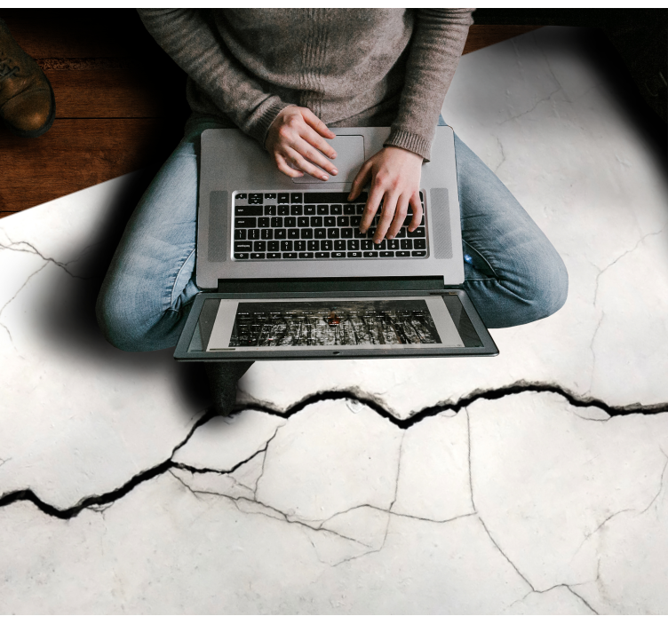 大理石乙烯基地毯皱折白色仿品 - TenStickers