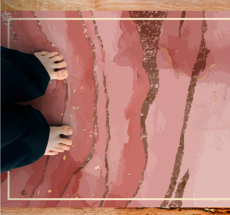 大理石乙烯基地毯优雅粉色涡旋 - TenStickers