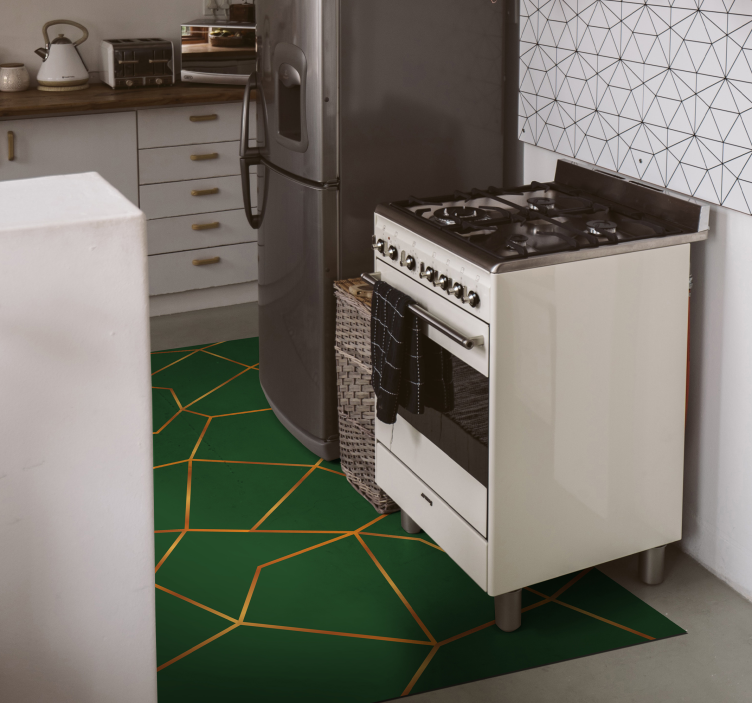 大理石乙烯基地毯绿色几何图案 - TenStickers