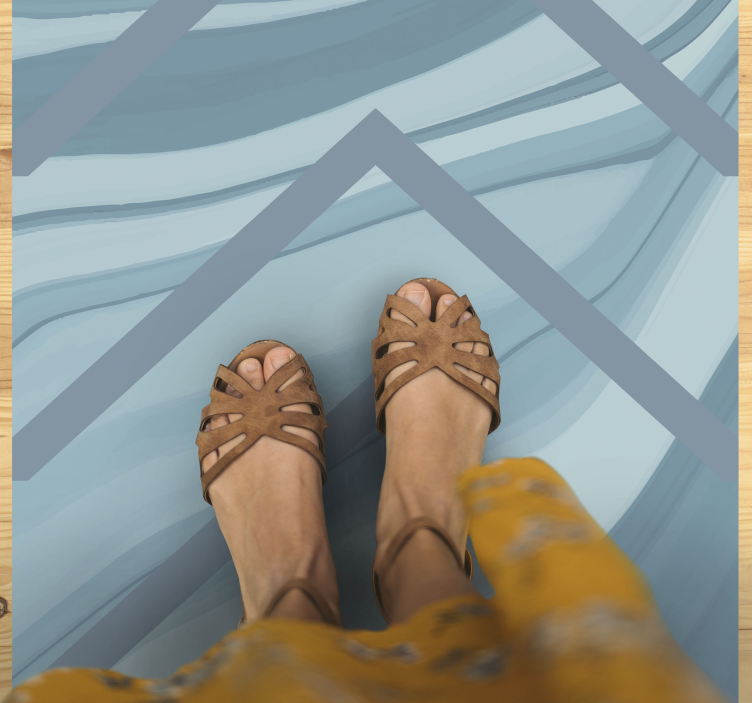 大理石乙烯基地毯时尚蓝色波浪 - TenStickers