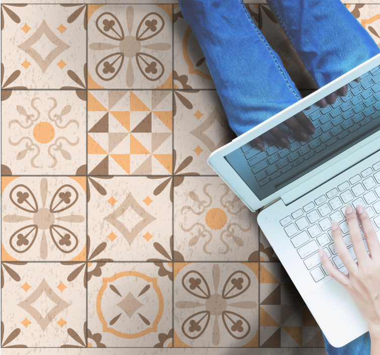 大理石乙烯基地毯复古瓷砖图案 - TenStickers