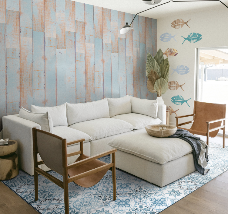 乙烯基地毯客厅 地中海瓷砖 - TenStickers