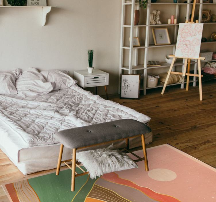 乙烯基地毯呈现抽象山景 - TenStickers