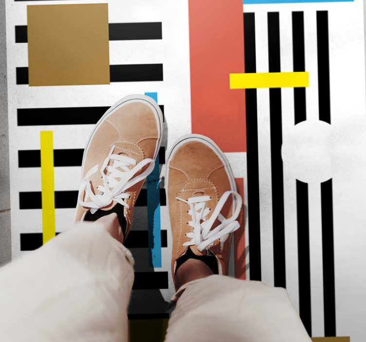 乙烯基地毯色彩斑斓的条纹图案 - TenStickers