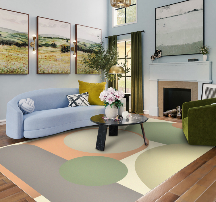 乙烯基地毯现代圆形图案 - TenStickers