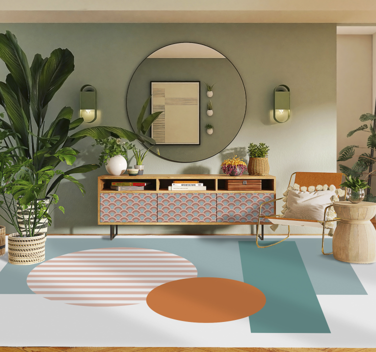 乙烯基地毯阳光几何圆形设计 - TenStickers