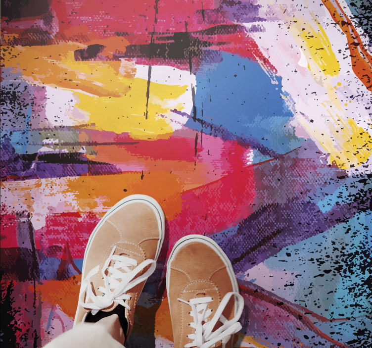 乙烯基地毯生动抽象飞溅 - TenStickers