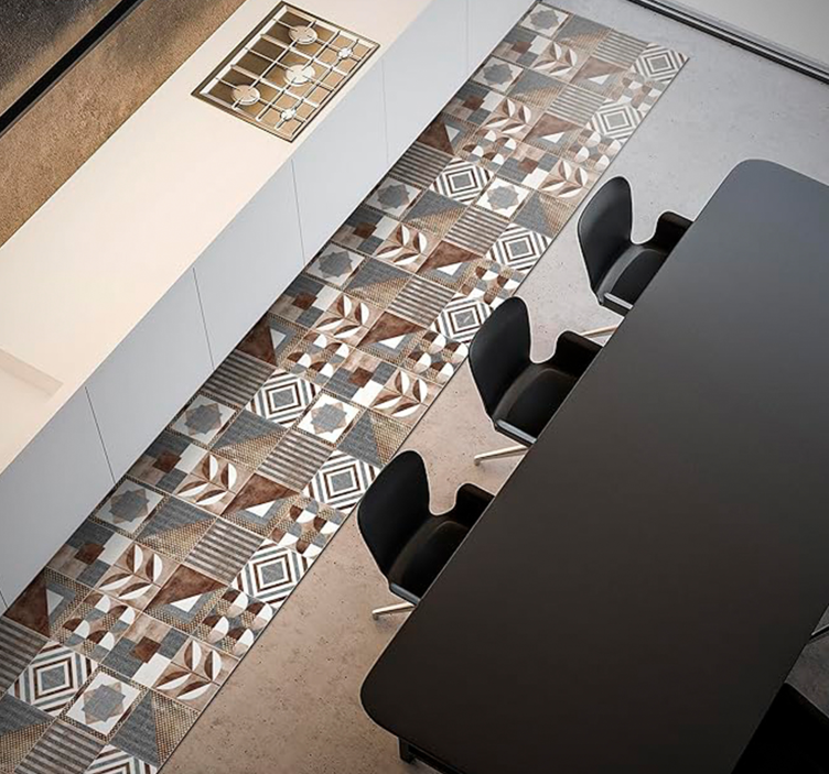 乙烯基地毯镶嵌 棕色水泥 - TenStickers