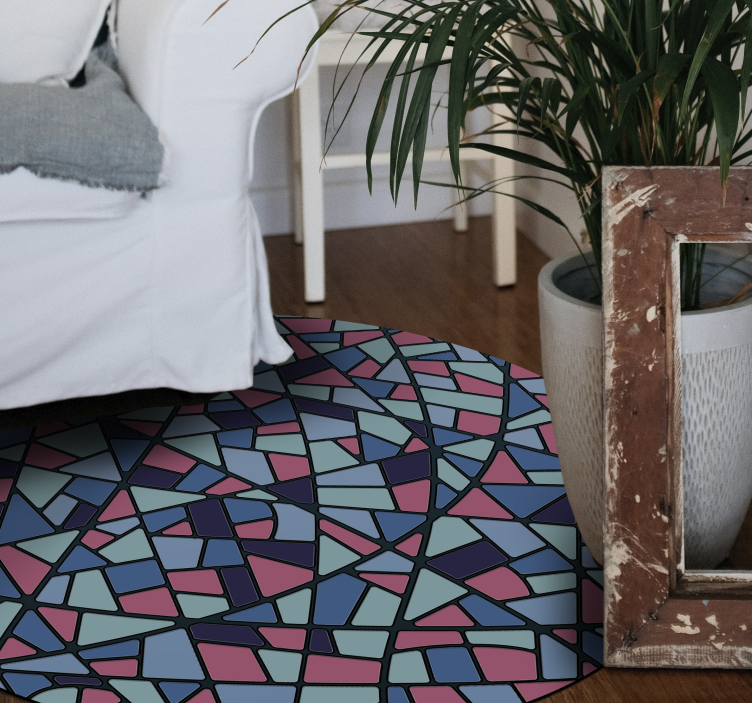 乙烯基地毯镶嵌色彩斑斓的几何排列 - TenStickers