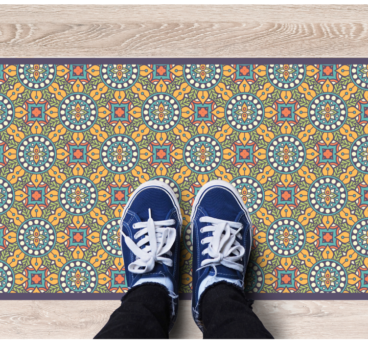 乙烯基地毯镶嵌色彩缤纷的黄色组合 - TenStickers