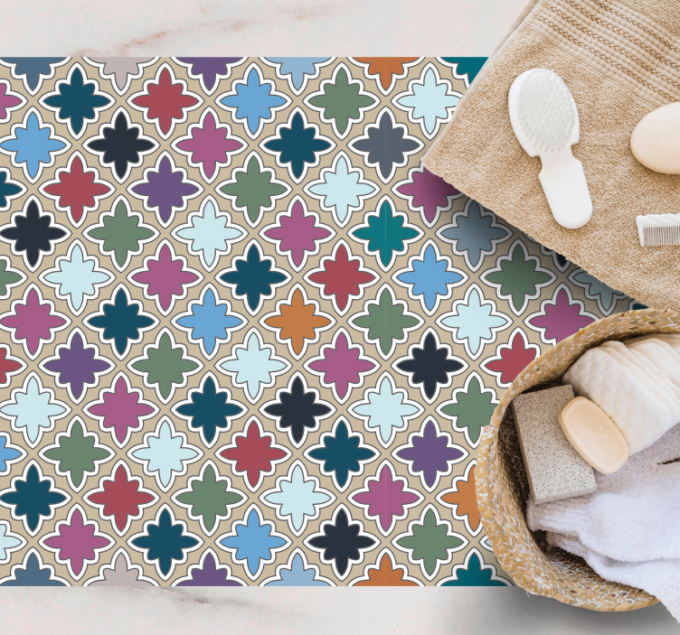 乙烯基地毯镶嵌生动花卉组合 - TenStickers