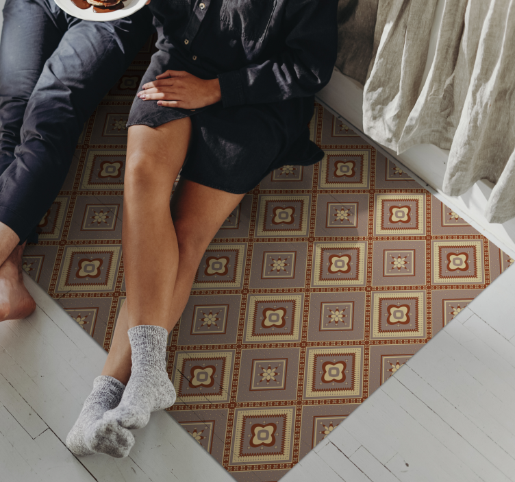 乙烯基地毯镶嵌装饰性瓷砖排列 - TenStickers