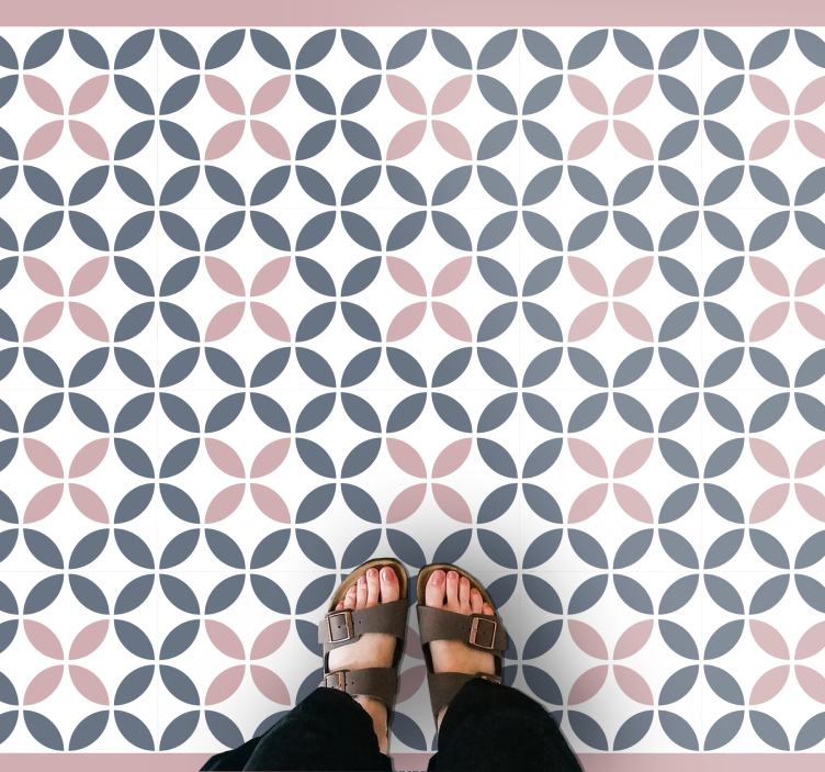 乙烯基地毯镶嵌圆形米色与灰色设计 - TenStickers