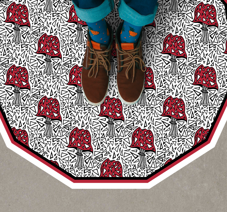 乙烯基地毯特性艺术蘑菇图案 - TenStickers