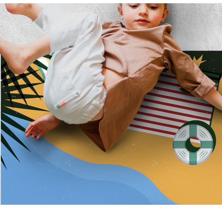 乙烯基地毯特性适合海滩野餐场景 - TenStickers