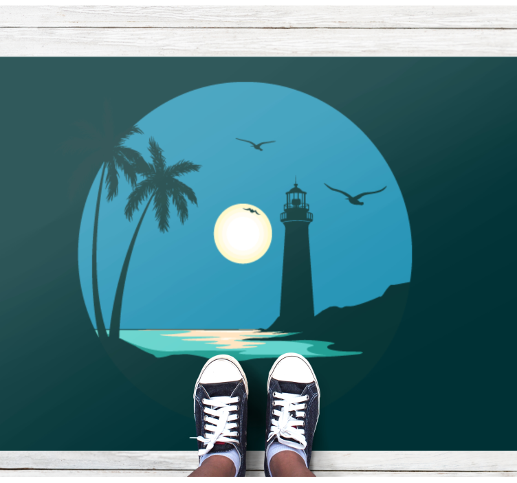 乙烯基地毯特性展现海岸灯塔场景 - TenStickers