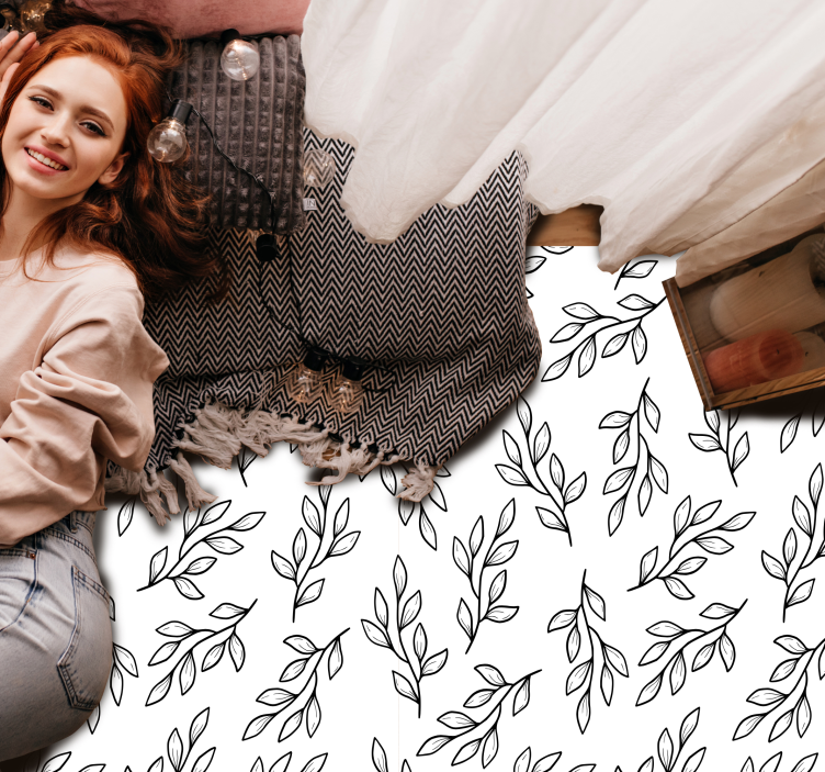 乙烯基地毯特性呈现叶状分支图案 - TenStickers