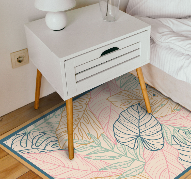 乙烯基地毯特性展现热带叶子图案 - TenStickers