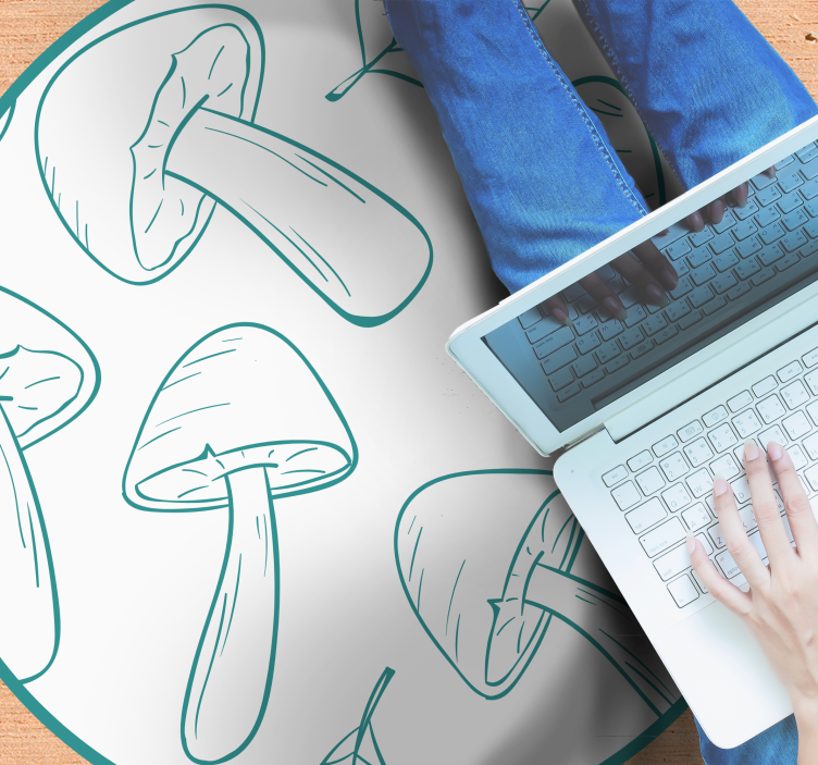 乙烯基地毯特性蘑菇叶子图案 - TenStickers