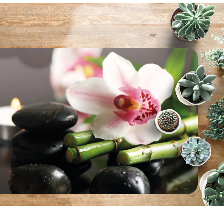 乙烯基地毯特性与兰花宁静相结合 - TenStickers