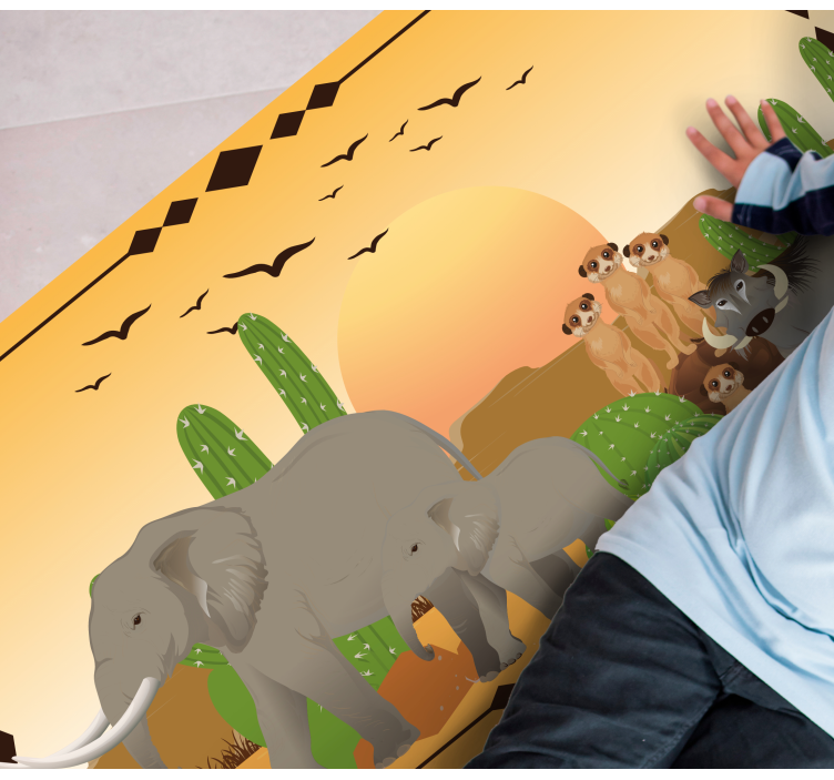 乙烯基地毯特性适合黄昏大象探险 - TenStickers