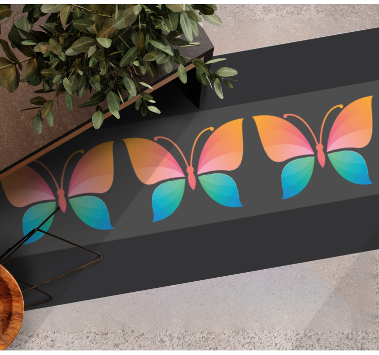 乙烯基地毯特性展现生动蝴蝶理念 - TenStickers