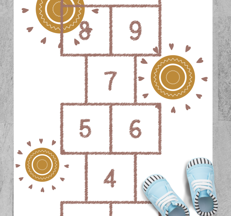 北欧跳房子孩子乙烯基地毯 - TenStickers