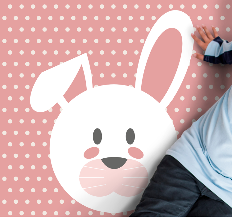 乙烯基地毯托儿所 波尔卡圆点兔子 - TenStickers