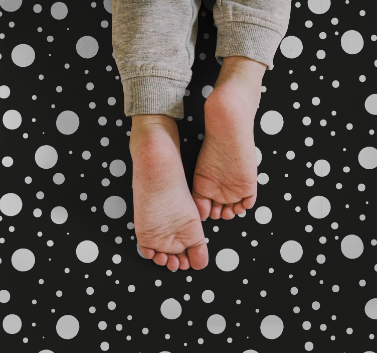 乙烯基地毯托儿所灰色和黑色波点 - TenStickers