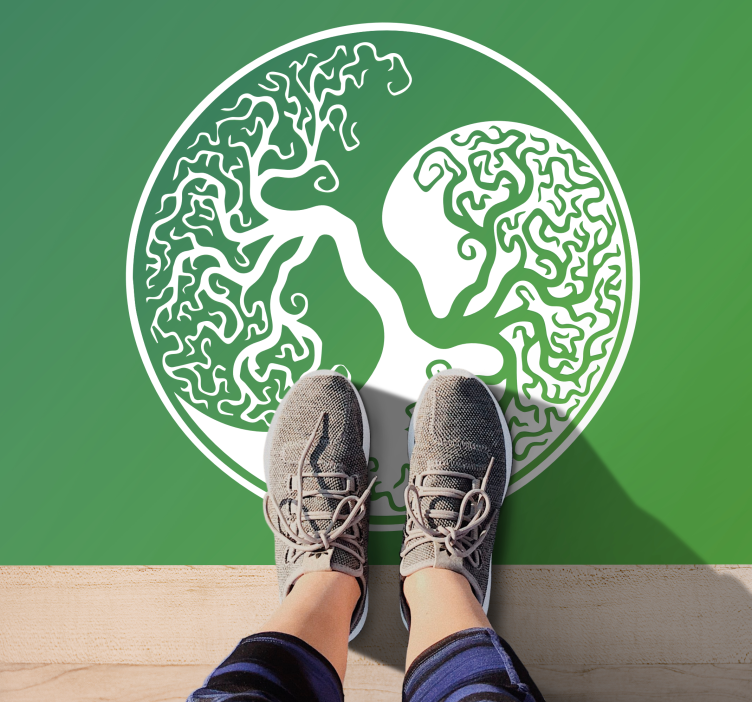 原始阴阳生命之树长方形地毯 - TenStickers