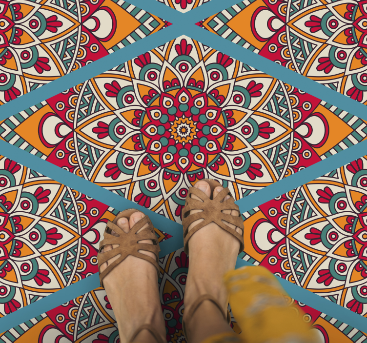 观赏彩色的老式模式老式地毯 - TenStickers