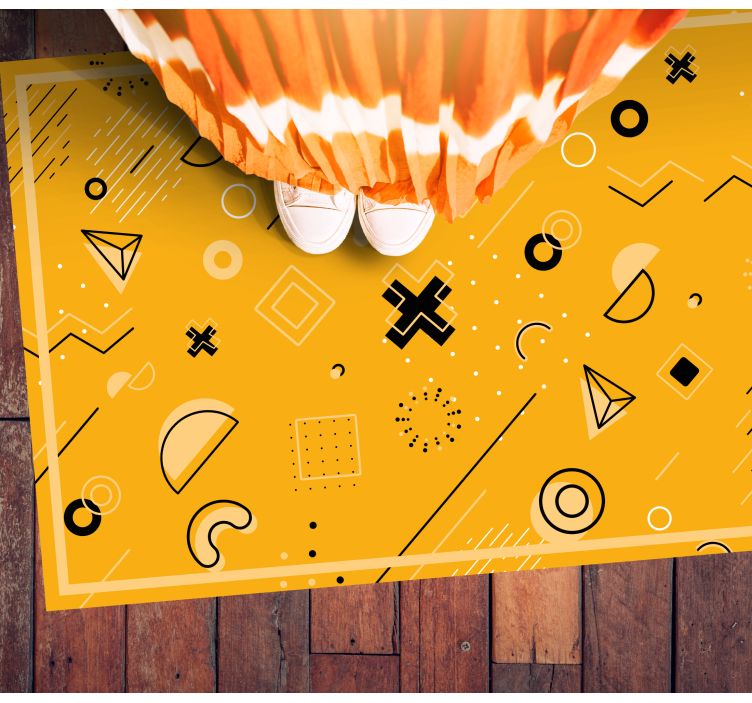 玩带有颜色的符号客厅地毯 - TenStickers