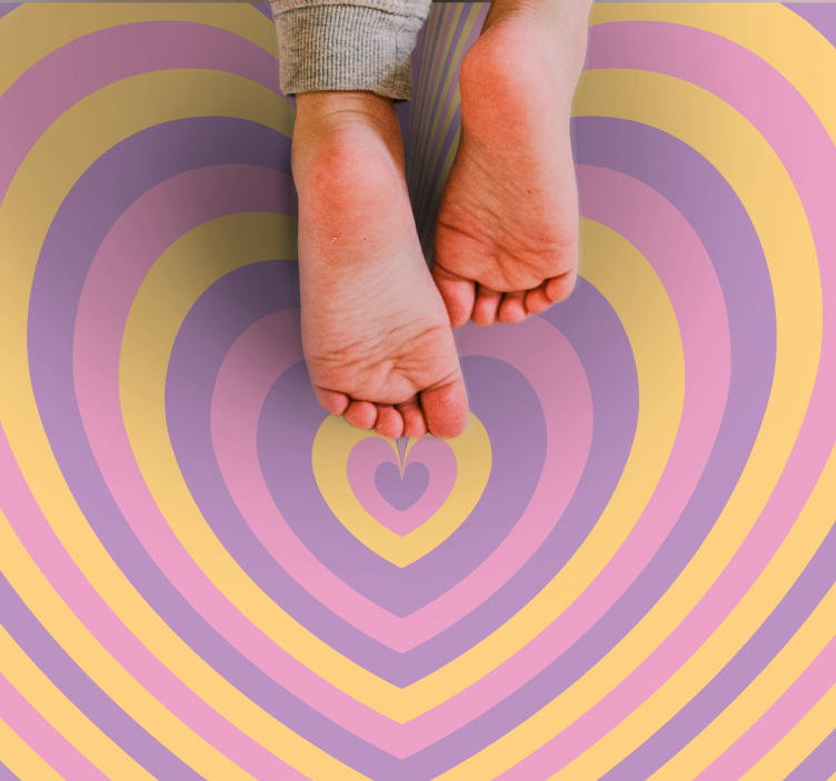 迷幻 groovy 心现代地毯 - TenStickers