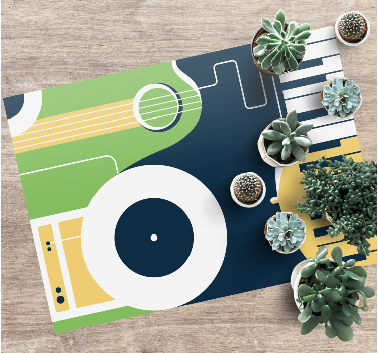 乙烯基地毯长方形乐器图案 - TenStickers