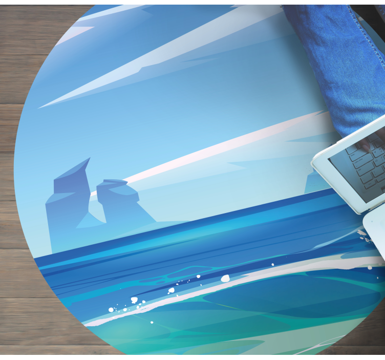 岩石和海洋卡通自然乙烯基地毯 - TenStickers