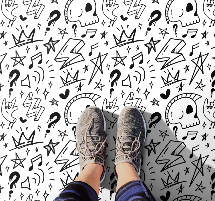 乙烯基地毯 不拘一格的青少年图案 - TenStickers