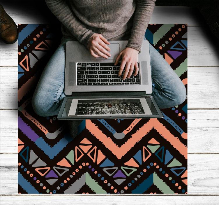 乙烯基地毯几何色块设计 - TenStickers