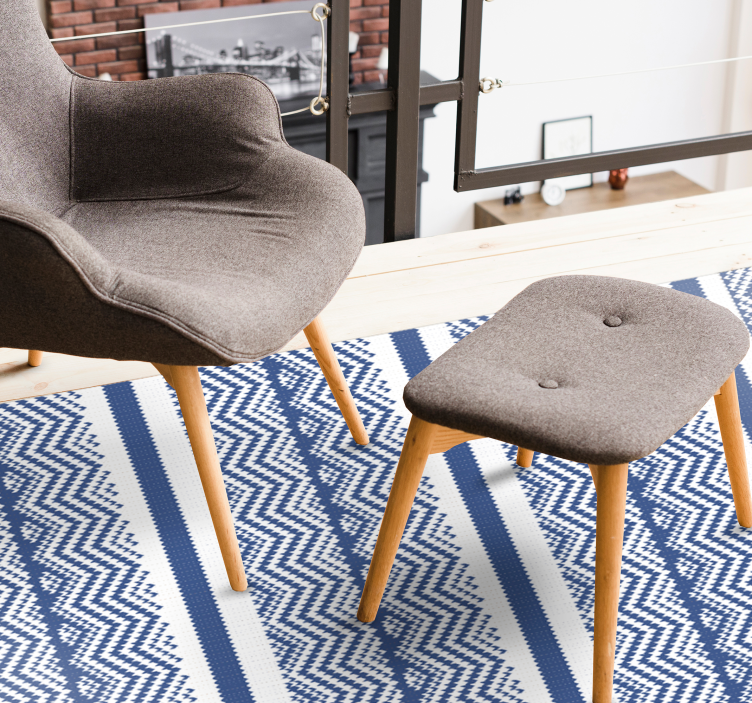 简单的蓝色条纹地毯 - TenStickers