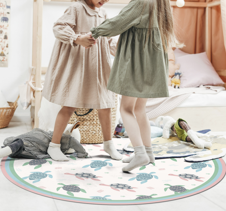 柔和的颜色乌龟动物乙烯基地毯 - TenStickers