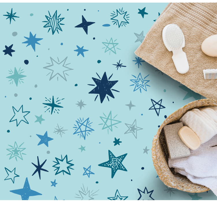 乙烯基地毯星星蓝夜图案 - TenStickers