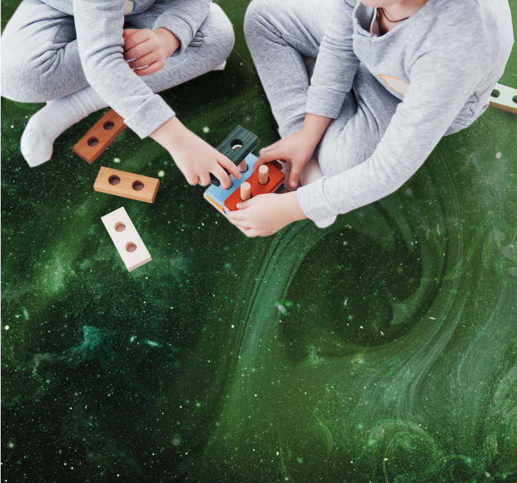 乙烯基地毯星星宇宙绿色漩涡 - TenStickers