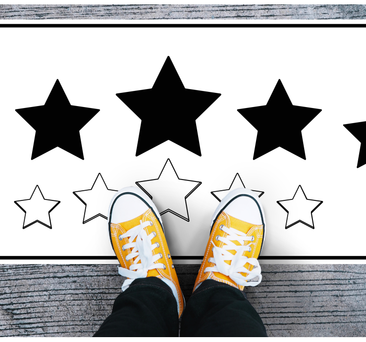 乙烯基地毯星星黑白图案 - TenStickers