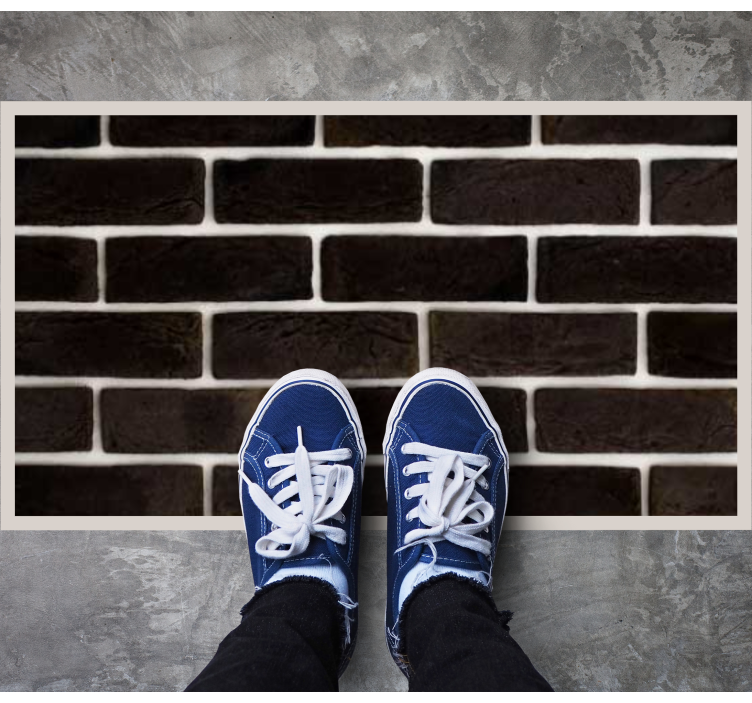 乙烯基地毯 石头效果 黑砖图案 - TenStickers