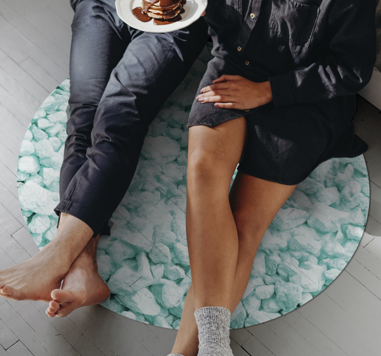 乙烯基地毯 石头效果 薄荷色调设计 - TenStickers