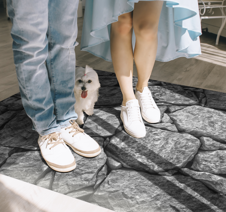 乙烯基地毯 石头效果 真实灰色图案 - TenStickers